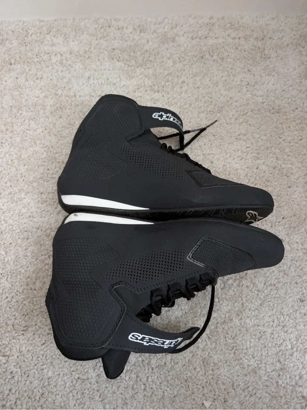 Alpinestars Black High-Top Motorsport Boots